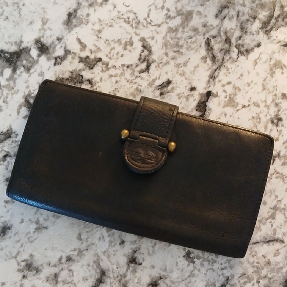 Fossil Handbags - Vintage 90s Fossil Black Leather Wallet Checkbook Holder